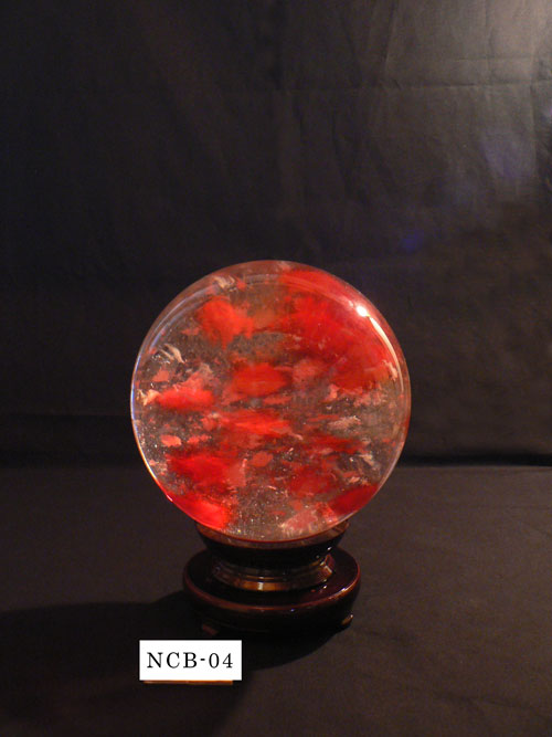 赤スペースクォーツ水晶玉2 [NCB-04]